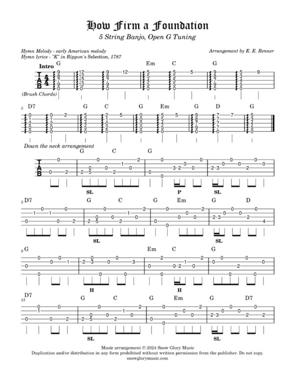 How Firm a Foundation - Banjo Tablature - Image 2